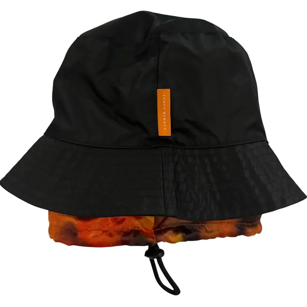 Fenty Beauty Exclusive Black Satin Lined Nylon Bucket Hat One Size